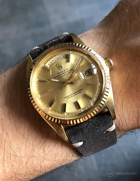 rolex 40mm oyster day date leather strap|vintage rolex day date strap.